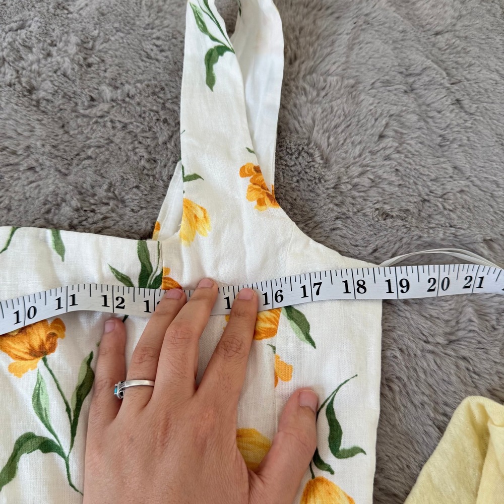 Floral Square-Neck Midi Dress in Yellow Tulip - Picture 7 of 9